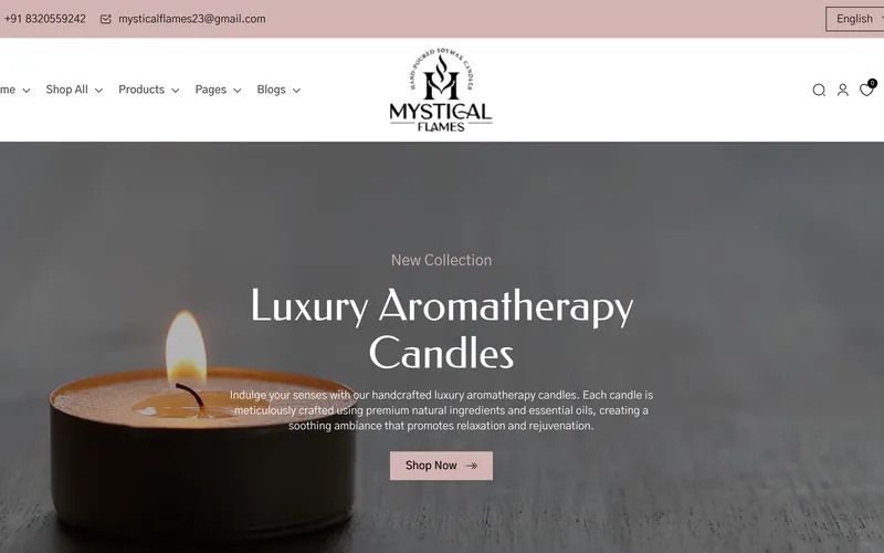 Mystical Flames Shopify store built by Bytefaze