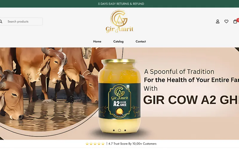 Ecommerce Website — Shopify Store for Cow Ghee Brand Gir Amrit
